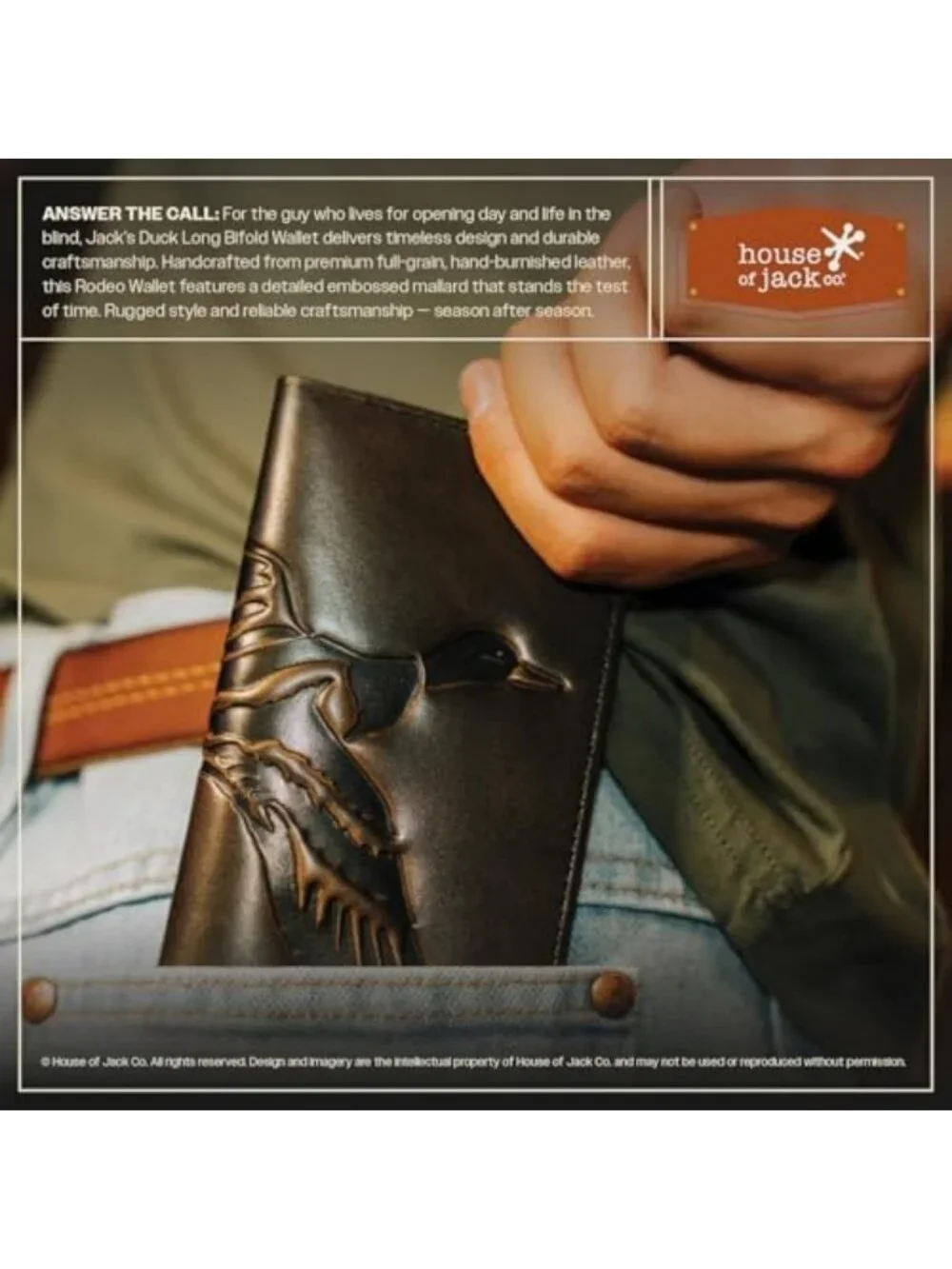 Stylish Black Long Bifold Wallet for Men | Durable Hunting & Rodeo Design